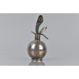 An Elizabeth II Silver Perfume/Scent Bottle by Ammonite Ltd, Of Globular Form with Dragonfly