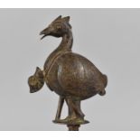 An Early Persian Bronze Finial Item in the Form of a Bird, 21cms High
