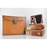 An Early 20th Century Thornton Pickard "Amber" Mahogany and Brass Half Plate Camera Body with