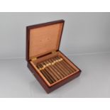 A Mahogany Cigar Box, Monogrammed RDB containing 19 Cohiba Cuban Cigars
