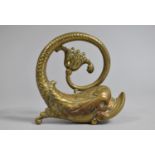 A Vintage Brass Mount in the Form of an 18th Century Dolphin, 10cms High