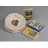 Three Packs of Top Trumps and Other Playing Cards, together with a Davenports Advertising Ashtray