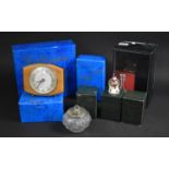 A Collection of Various Boxed Glass, Smiths Mantel Clock Etc