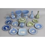 A Collection of Various Wedgwood Jasperware to comprise Vases, Dishes, Lidded Boxes Together with