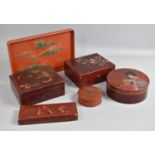 A Collection of Various Oriental Lacquered Boxes