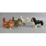 Three Beswick Cats together with a Beswick Spaniel (Chip to Foot)