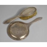 A Silver Mounted Dressing Table Mirror and Matching Hairbrush, Birmingham Hallmark