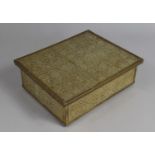 A Mid 20th Century Brass and Wooden Box with Islamic Decoration, 29cms Wide