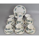A Queen Anne Floral Decorated Tea Set to comprise Cups, Saucers, Side Plates, Teapot Etc