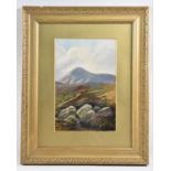 A Gilt Framed Oil depicting Cattle in Highland Landscape, 14x22cms