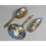 A Mid 20th Century Enamelled Three Piece Dressing Table Set