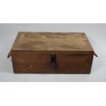 A Vintage Wooden Tool Box with Hinged Lid Containing Power and Workshop Tools (untested),70cms Wide