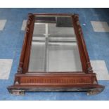 A Large Mahogany Framed Pier Mirror with Turned Pilasters, 153x99cm