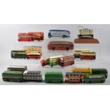 A Collection of Various Playworn Dinky and Other Diecast Bus Toys