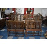 A Pair of Mid 20th Century Oak Single Beds, Only Head and Footboards no Connecting Rails