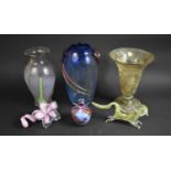 A Collection of Various Studio and Other Contemporary Glass to include Vases, Spanish Example,
