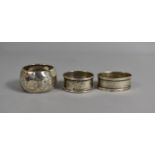 Three Various Silver Napkin Rings, 35g