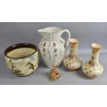 A Collection of Various Ceramics to include Blush Ivory Vases, Royal Doulton Planter (AF), Edwardian