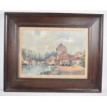 A Good Quality Oak Framed Oil on Card Depicting Continental (Probably Dutch) Street Scene with