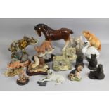 A Collection of Various Resin and Ceramics Animal Ornaments to include Country Artists, Heavy Horse,