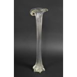 An Unusually Tall Victorian Glass Lily Vase of Organical Form having Twisted Stem, 51cms High