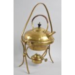 An Arts and Crafts Brass Spirit Kettle on Stand, Base Stamped for William Soutter and Sons, Complete