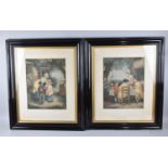 A Pair of Framed Pears Prints, Mother and Children, 27x34cms