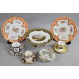 A Collection of Various Ceramics to include 19th Century Hand Painted Tazza on Tripod Foot (AF)