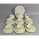 A Wedgwood Creamware Tea Set to comprise Six Cups, Six Saucers, Six Side Plates, Lidded Sugar