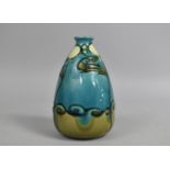 An Art Nouveau/Secessionist Mintons Ltd Tube Lined and Glazed Vase of Bottle Form, Blue and Green
