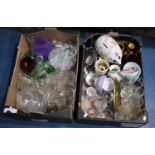 Two Boxes of Ceramics, Glass, Pig Money Box, Chinese Bowls and Spoons etc