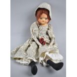 A Vintage Composition Head Doll with Rag Body, 45cms High