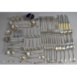 A Collection of Various Silver Plated Flatware, Cruets Etc