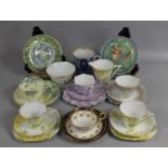 A Collection of Various Teawares to include a Wileman and Co Foley Tea Trio Decorated in Mauve