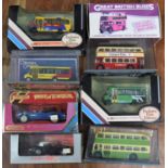 A Collection of Various Boxed Diecast Buses and Cars