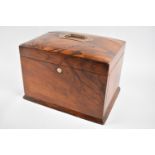 A Late Victorian Rosewood Ladies Jewellery Box with hinged Lid to Satin Buttoned Interior, Fall