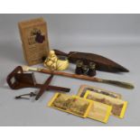 A Collection of Vintage Items to include Shoe Horn with Jockeys Head Handle, Buddha table Lighter,