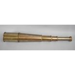 A Reproduction Brass Three Fold Telescope as Made by Broadhurst, Clarkson and Co, London 1942, 28cms