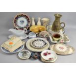 A Collection of Various Ceramics to Comprise Studio Pottery Jug, Plates, Butter Dish and Cover,