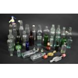 A Collection of Various Vintage Glass Mineral Water, Chemists and Other Collectors Bottles to