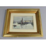 A Small Framed Lithograph, Harbour Scene