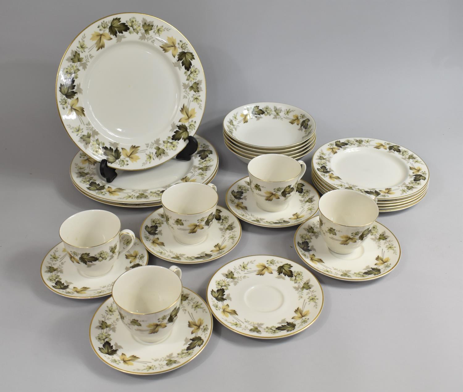 A Royal Doulton Larchmont Service to Comprise Five Cups, Six Saucers, Five Bowls, Five Small