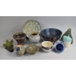 A Collection of Various Studio Pottery to Comprise Large Glazed "Salad" Bowl, Vases etc, Some with