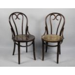 A Pair of Circular Seated Bentwood Chairs