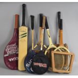 A Collection of Vintage Rackets and Bats etc