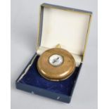 An Early 20th Century Novelty Collapsible Stirrup Cup in Case with Compass, the Case Back with