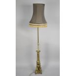 A Large Mid/Late 20th Century Gilt and Perspex Tall Table Lamp with Shade, 156cm (Max)
