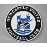 A Reproduction Circular Cast Metal Plaque, Newcastle United Football Club, 23cm Diameter, Plus VAT