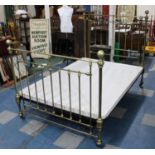 A Reproduction Victorian Style Brass Bed Frame, 136cm wide