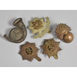 A Collection of Five Military Cap Badges to Include Cheshire Regiment, Two Army Service Corps,